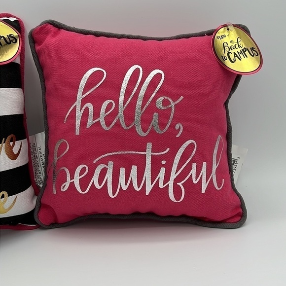 HELLO BEAUTIFUL BE BRAVE BE TRUE BRAND NEW ACCENT PILLOWS - Picture 3 of 5